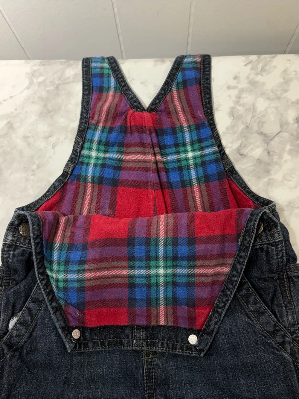 Classic Denim flannel lined Overalls Dark Blue   - Osh Kosh